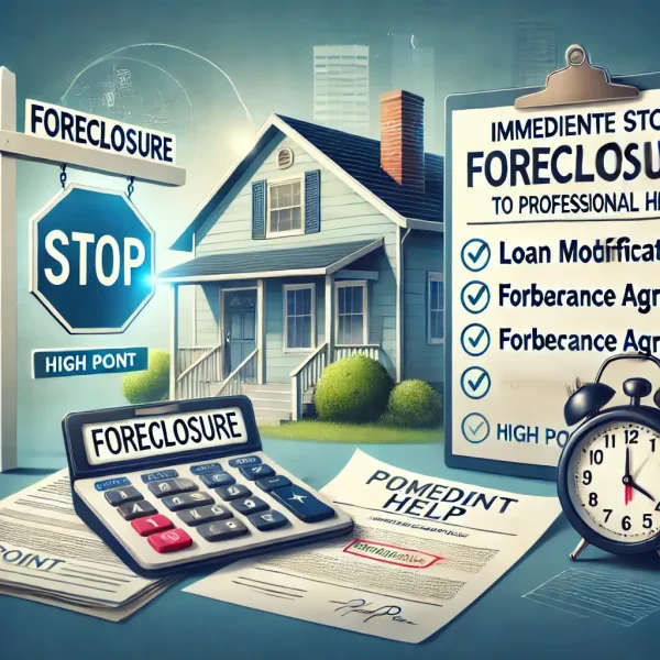 Calendar on foreclosure with 'Loan Modification,' 'Forbearance,' and urgent financial assistance details.
